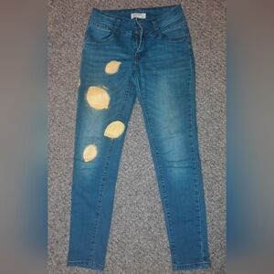 hand painted lemon skinny jeans